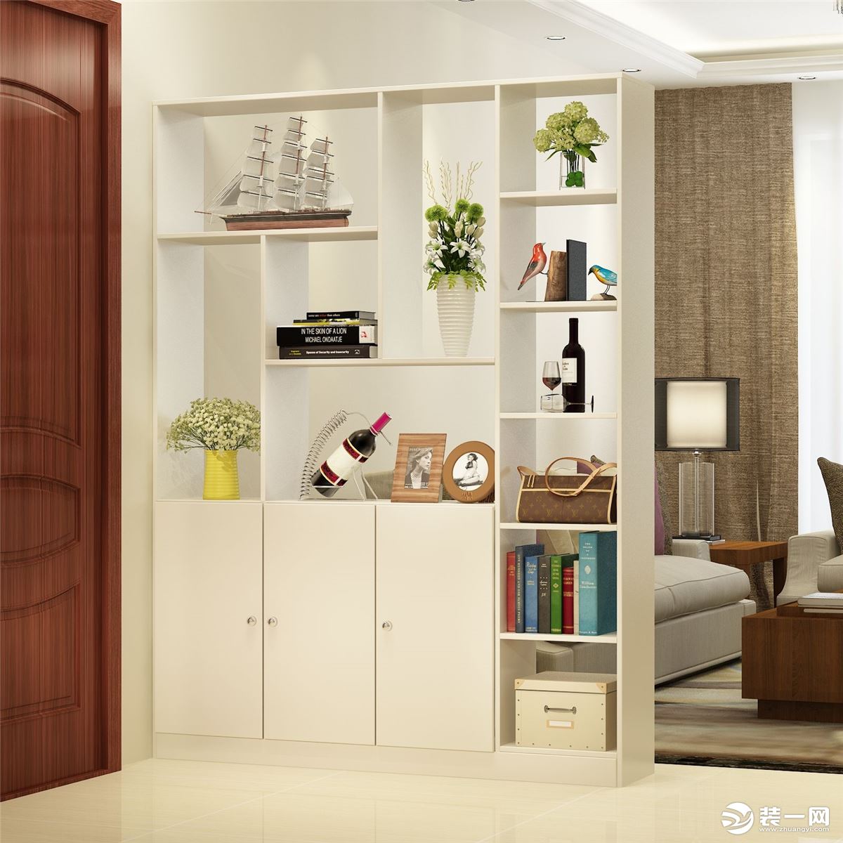 室内走廊柜可以设计成一个个比较大的收纳柜子,可以用来做衣柜或者